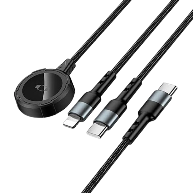 HOCO CW64 3-in-1 Magnetic Wireless Charging Cable